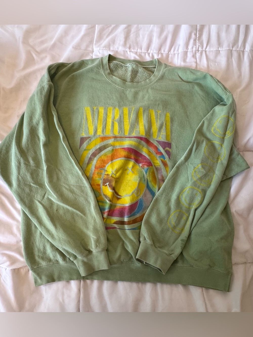 Nirvana Green Graphic Crewneck Sweatshirt size XL